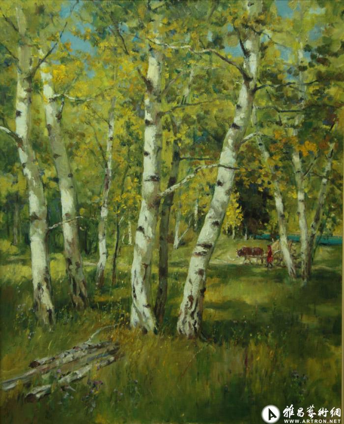 垅上霜田待新绿_风景油画在线展_赖征云作品展_赖征云