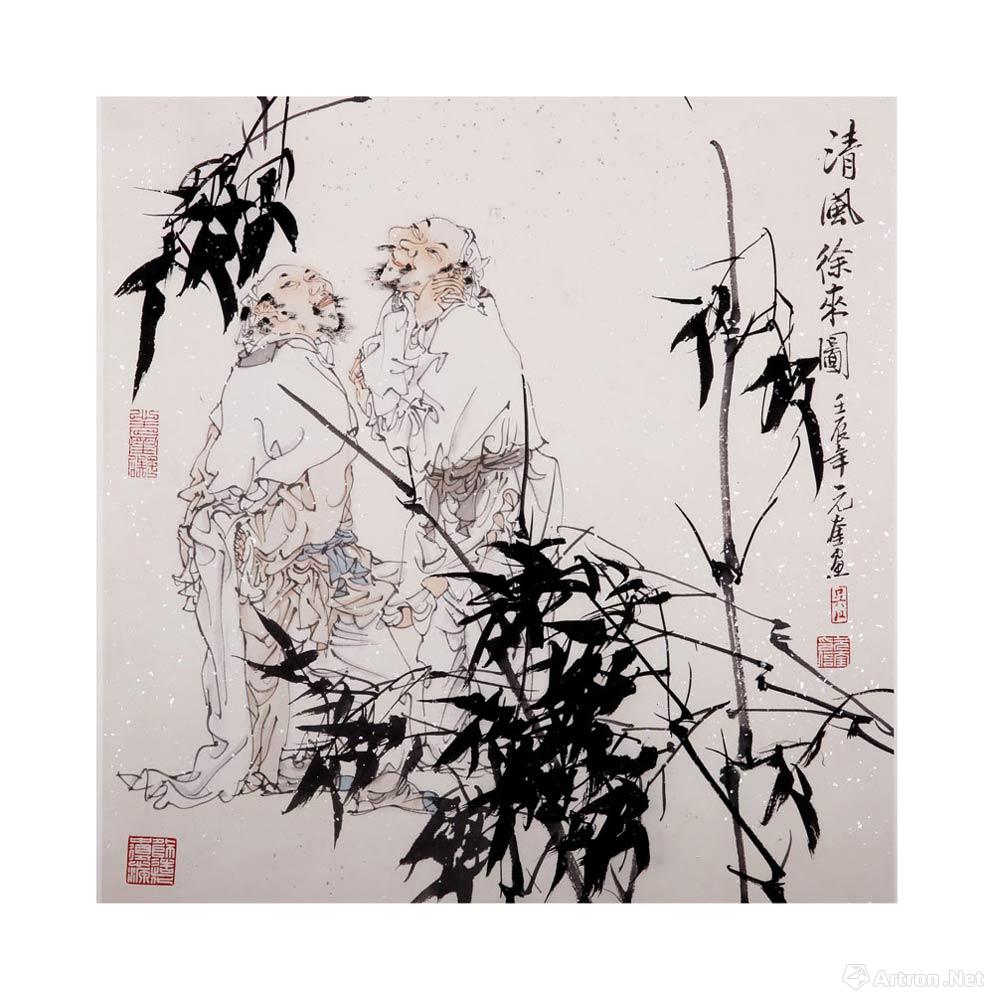 清风徐来图_小写意人物_吴元奎作品展_吴元奎在线作品