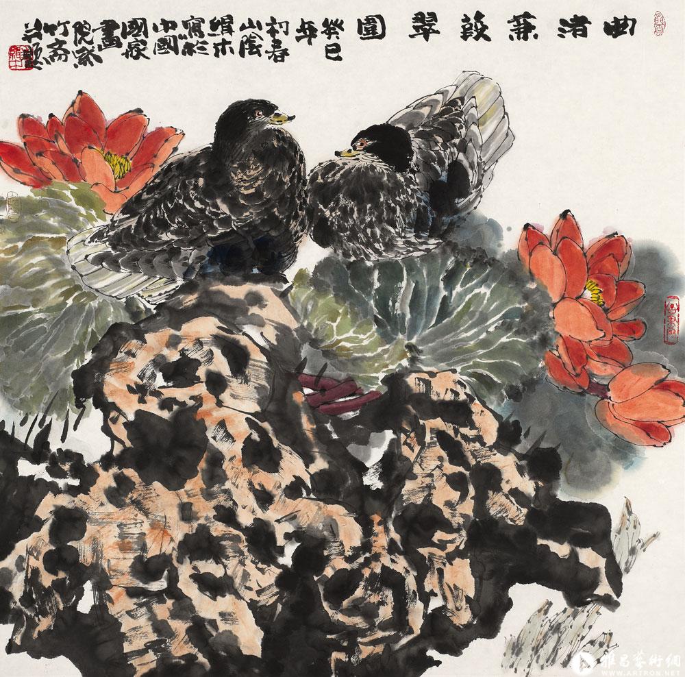 曲渚蒹葭翠图_花鸟作品在线展_裘缉木作品展_裘缉木在线作品_裘缉木