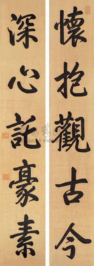 0019 乾隆 缂丝御笔对联