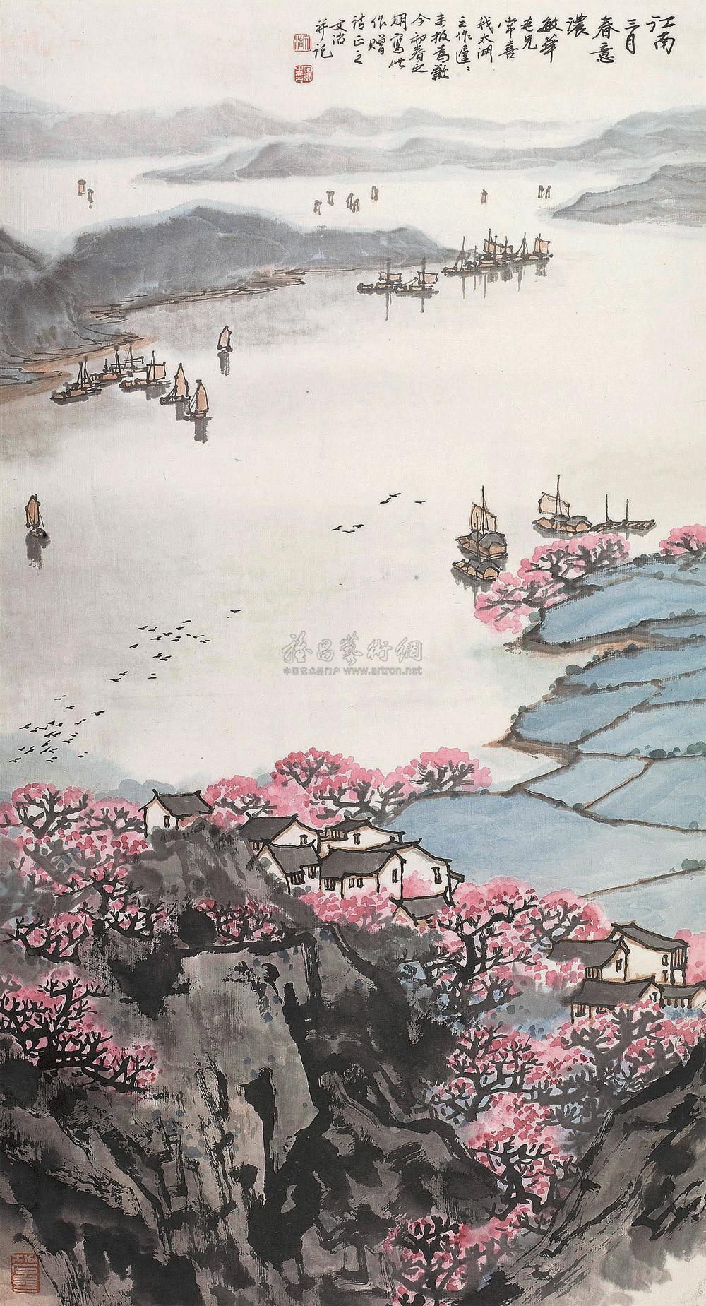 0143 江南三月春意浓 立轴 纸本