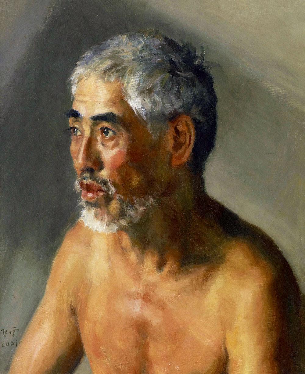 1124 2001年作 老人像 布面油画