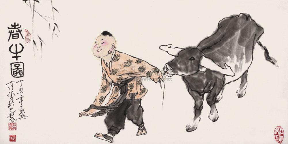 0532 春牛图 镜片 纸本