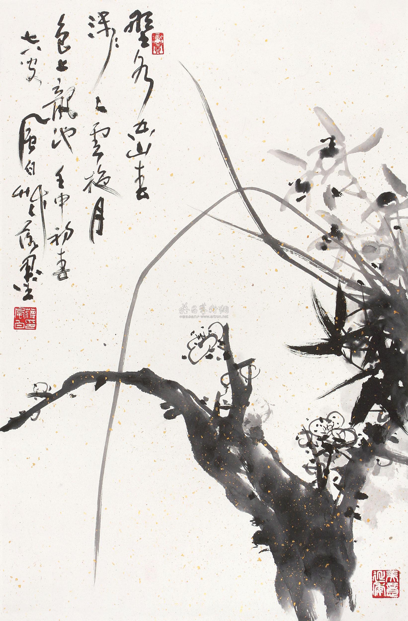 【1992年作 兰草 立轴 水墨纸本】拍卖品_图片_价格_鉴赏_绘画_雅昌