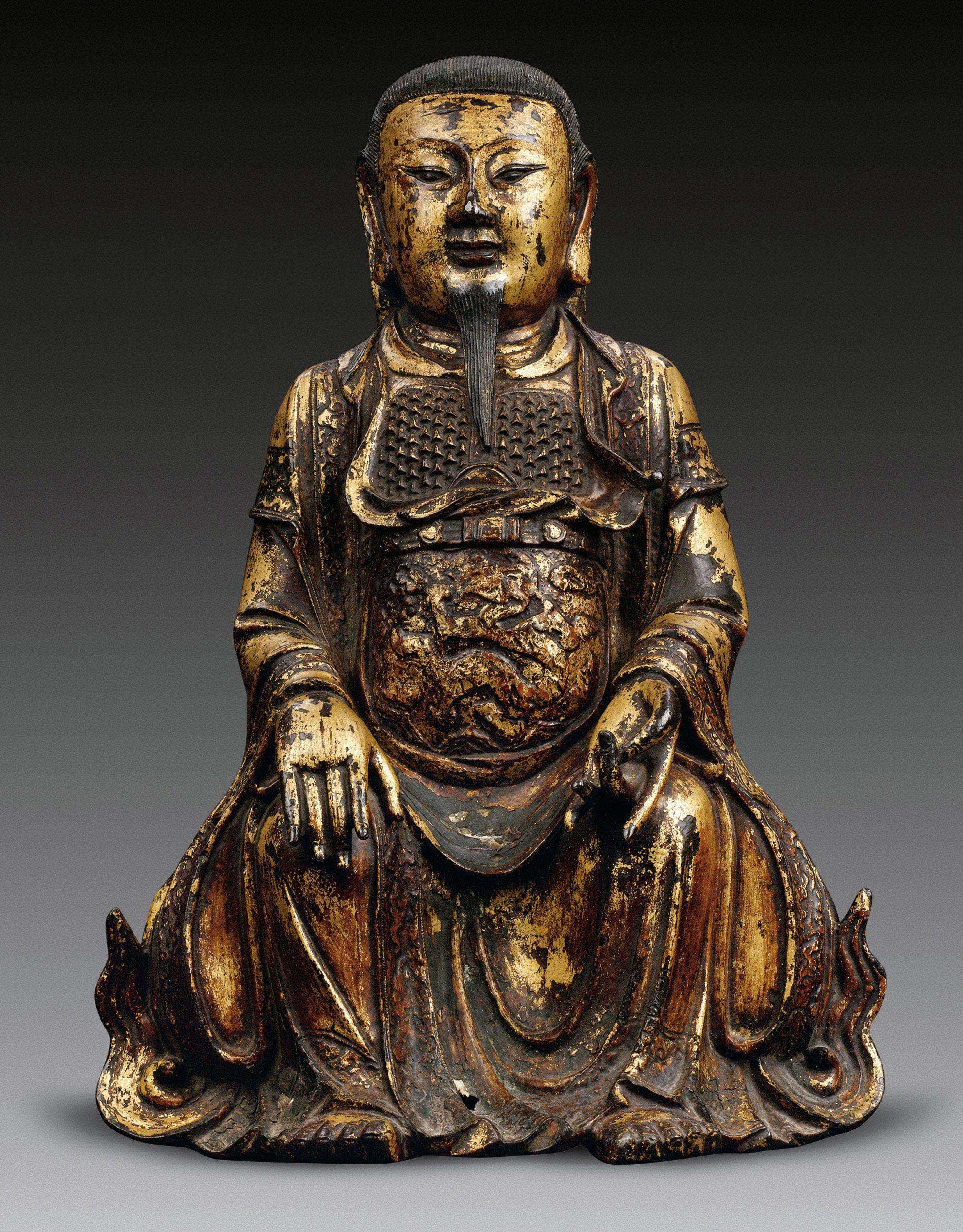 2277 明 铜漆金真武大帝像图片