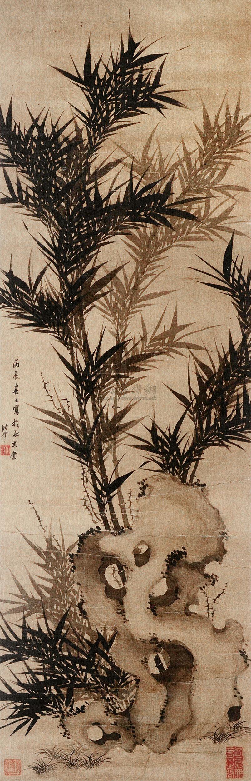 【竹石图 立轴 纸本】拍卖品_图片_价格_鉴赏_绘画_雅昌艺术品拍卖网