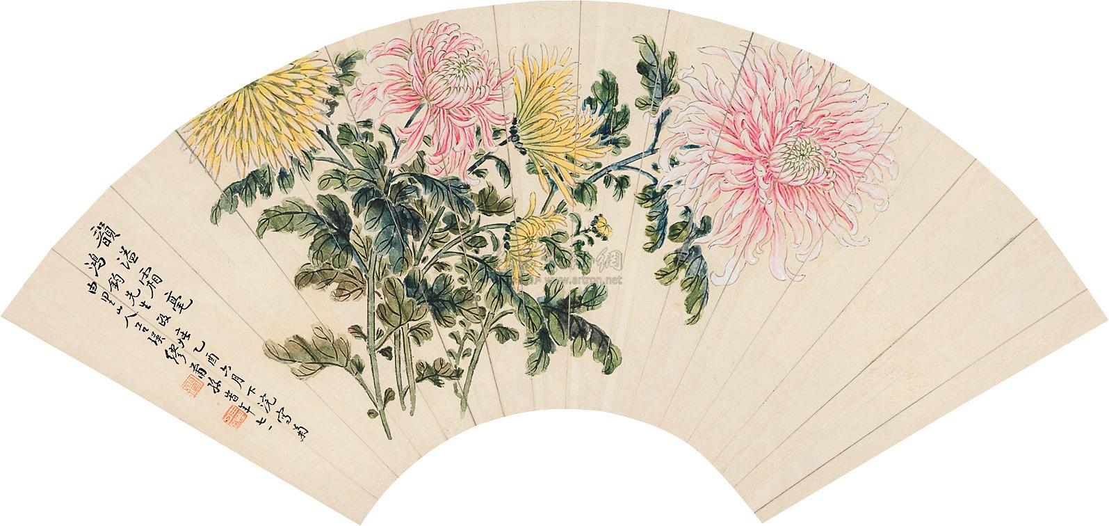 0889 菊花 扇片