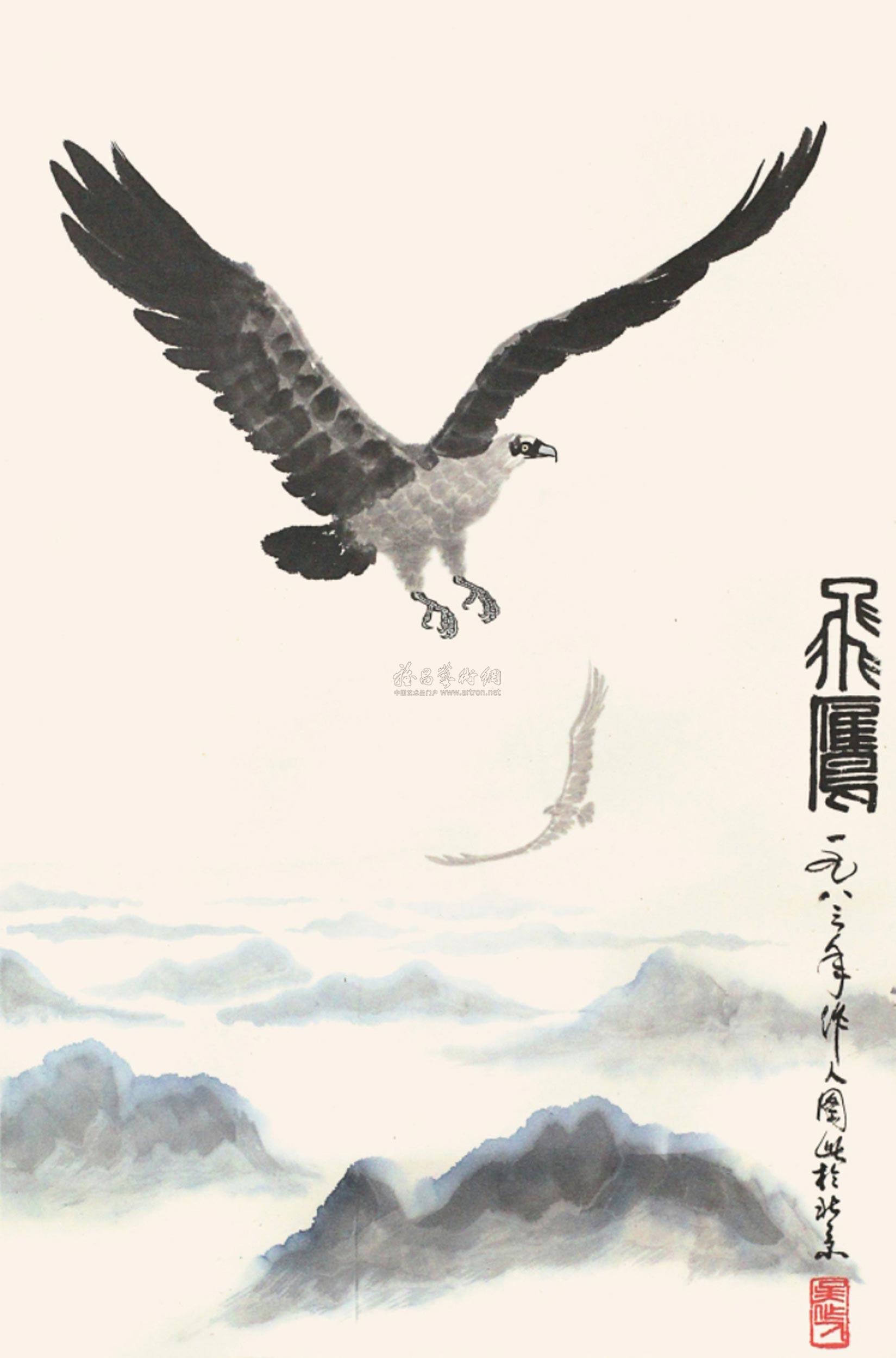 0860 飞鹰 立轴 纸本