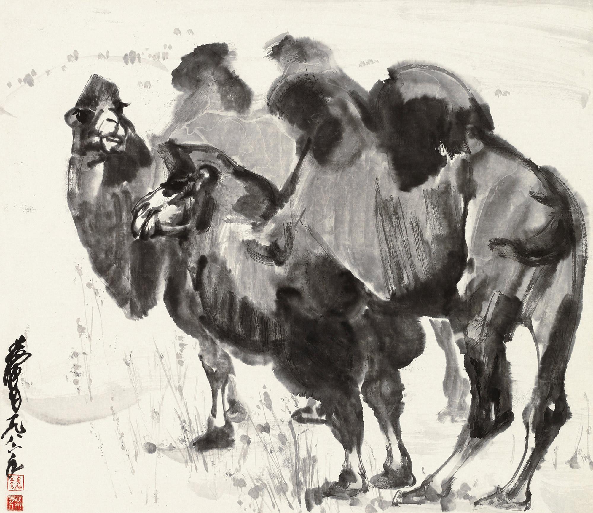 0479 1986年作 骆驼 立轴 水墨纸本