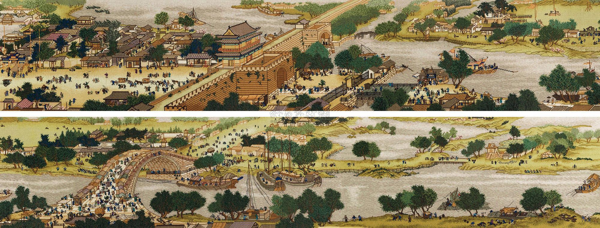 2297《清明上河图》十字绣(局部)