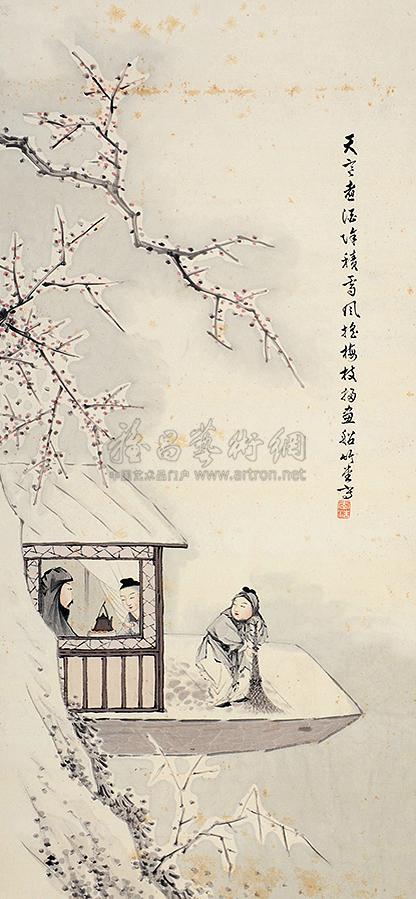 0304 煮茶赏梅图 立轴 纸本