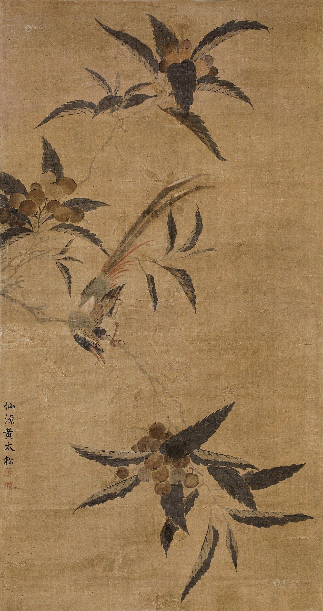 0019 花鸟图 立轴 设色绢本