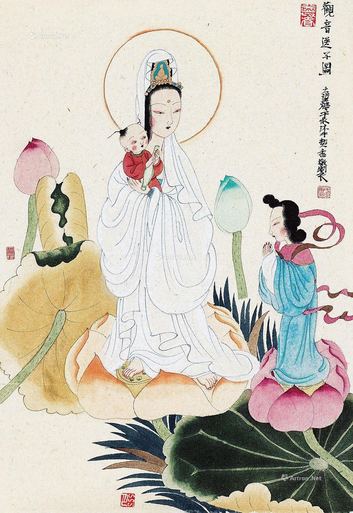 0088 送子观音 镜心 设色纸本
