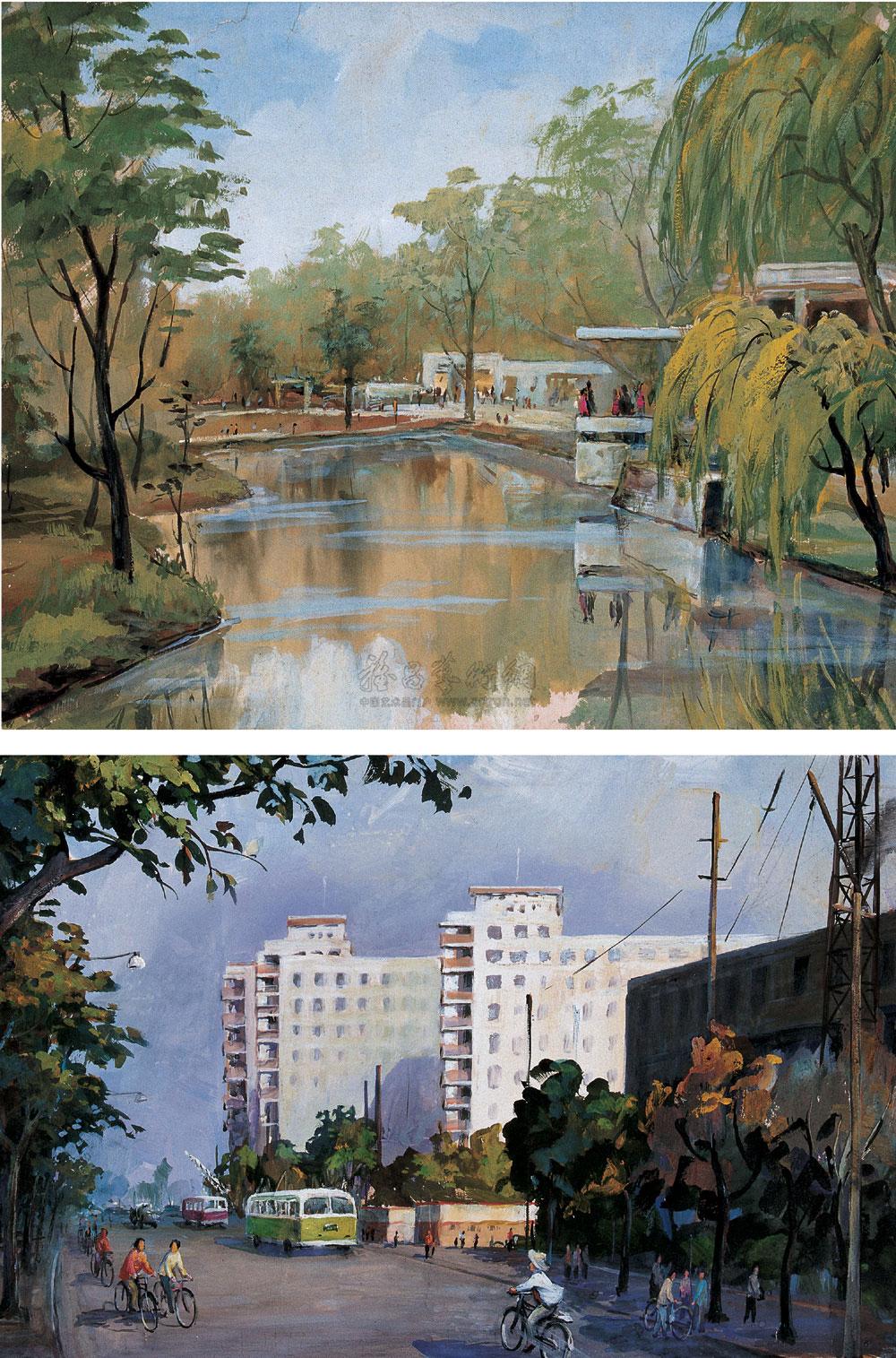 0007 海上旧景(八件选二 水粉画