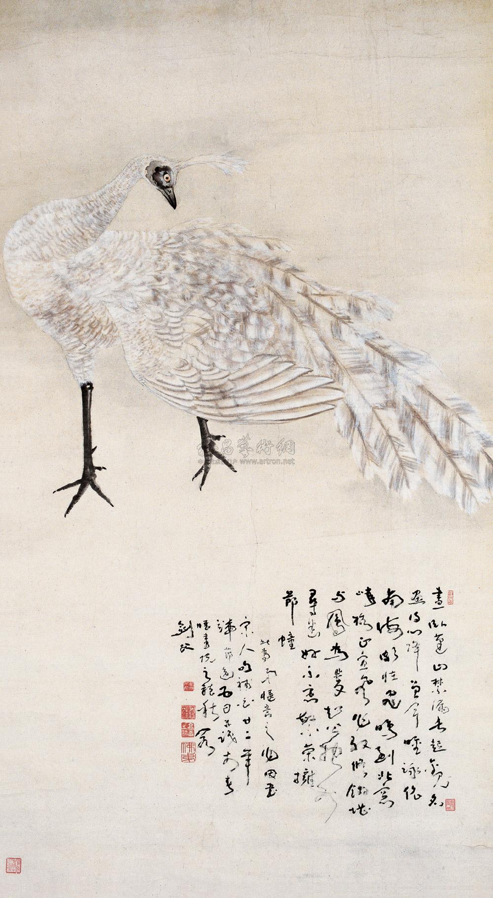 0407 1933年作 白孔雀图 立轴 设色纸本