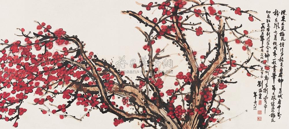 【1983年作 红梅争艳 镜心 设色纸本】拍卖品_图片_价格_鉴赏_绘画