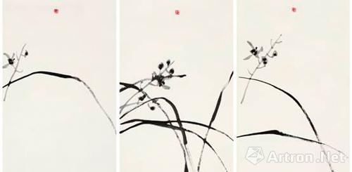 《一花一世界》,纸本水墨,69x46cm,2014年
