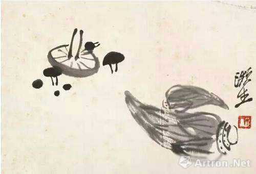 齐白石《笋菇图》