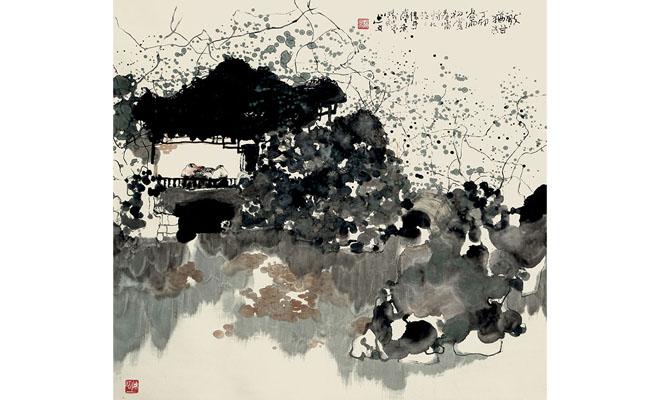 杨延文《战犹》 设色纸本/立轴