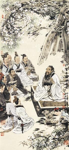 《孔圣杏坛演教图 冯远