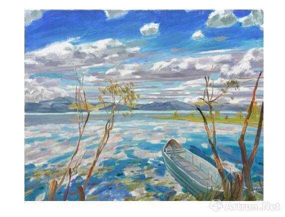 《洱海天堂》  谢森 100x80cm 2017年 布面油画