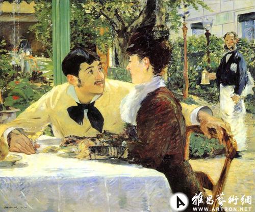 马奈《chez le pere lathuile》