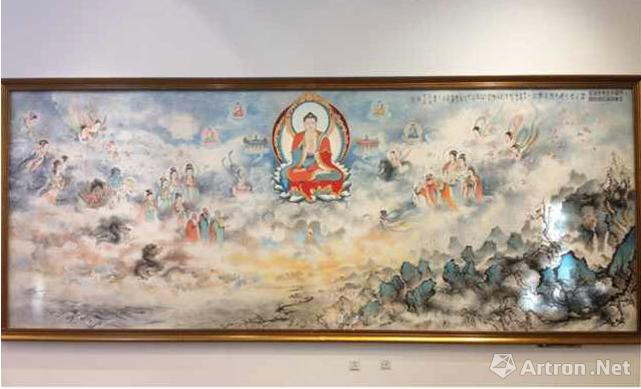 联合创作的《多彩亚洲》作品前揭幕留影            金珂玄雷金刚上师