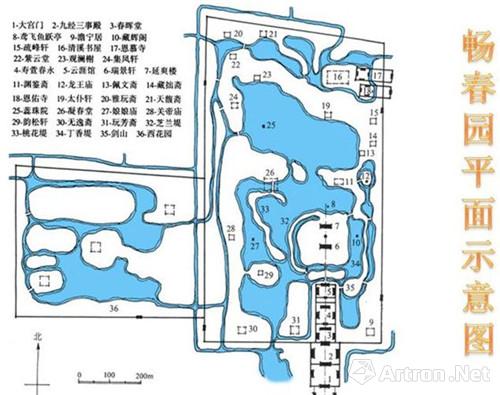 畅春园示意图(11号位置即渊鉴斋的所在)