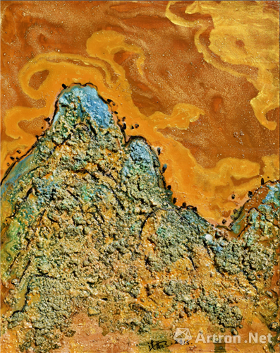 漆驭天 芥子纳须弥-山水卷一四一 木板综合材料 50×40cm  2015