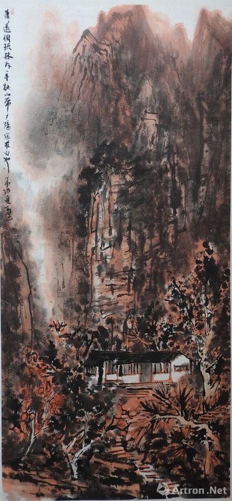 萧萧远树疏林外_山水竖幅_张智永(志永)作品展_张