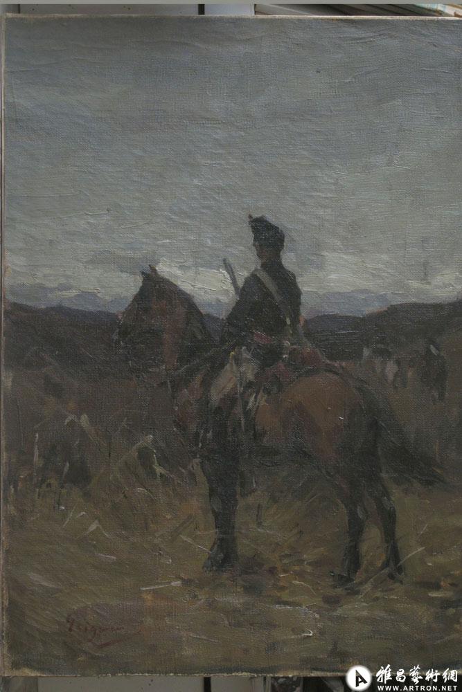 十九世纪罗马尼亚画家格里髙里斯库《红骑兵》