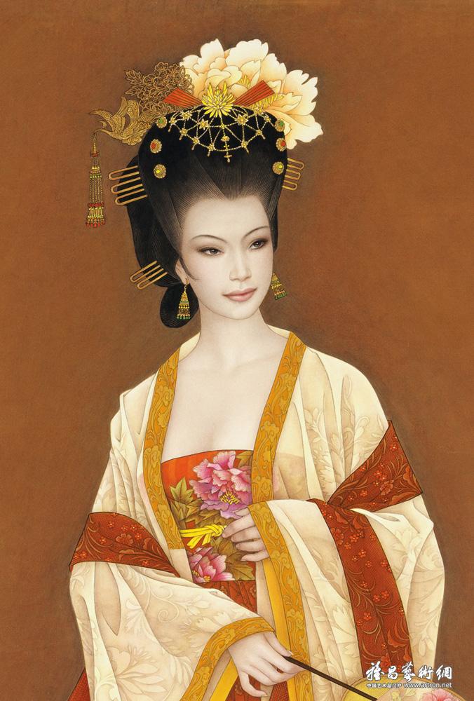 四美图之李唐杨贵妃（局部）<br>Concubine Yang（The Tang Dynasty）-One of Ancient Four Beauties（Detail）