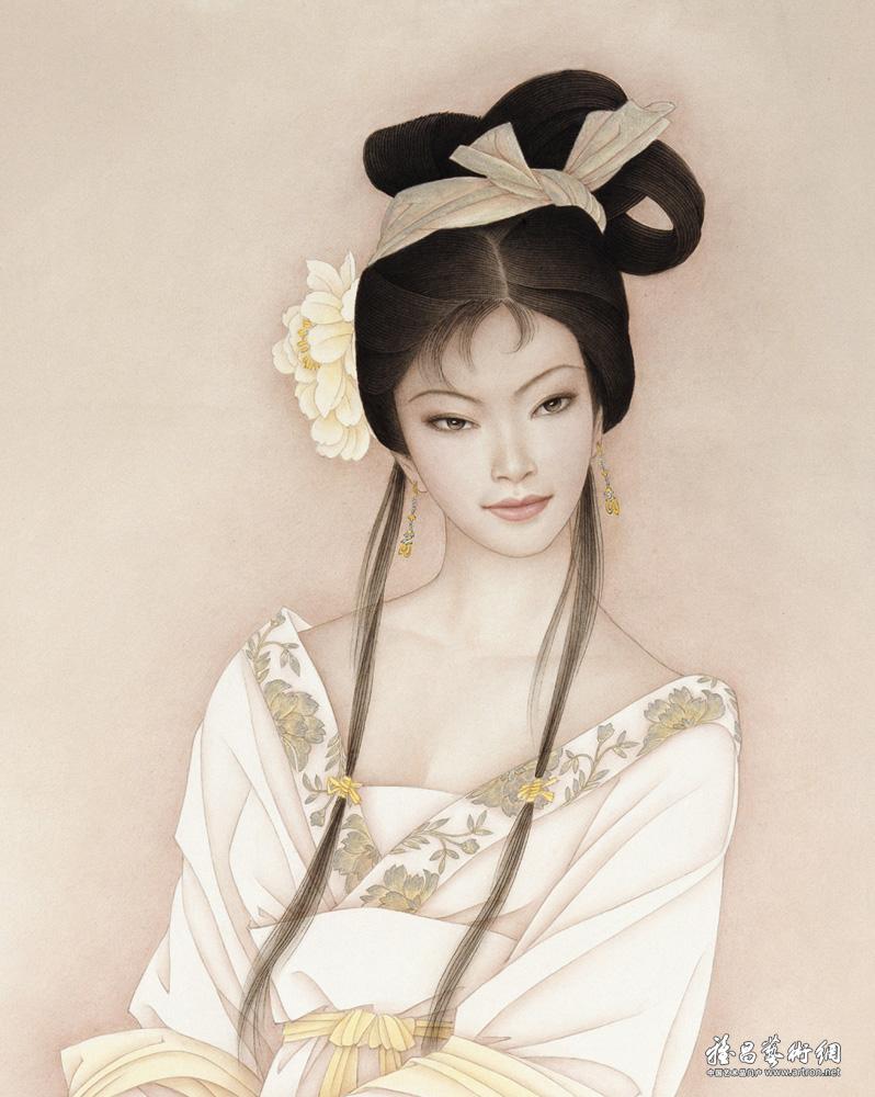 四美图之东汉貂婵（局部）<br>Diaochan（The Eastern Han Dynasty）-One of Ancient Four Beauties（Detail）