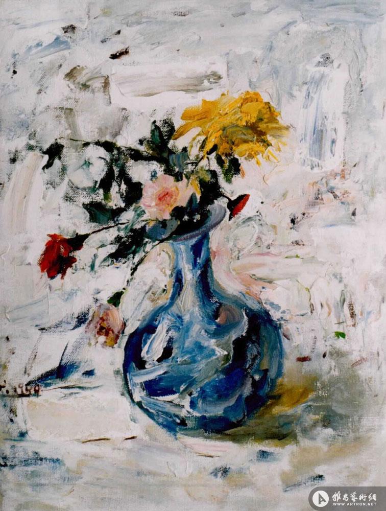 静物-蓝色的花瓶