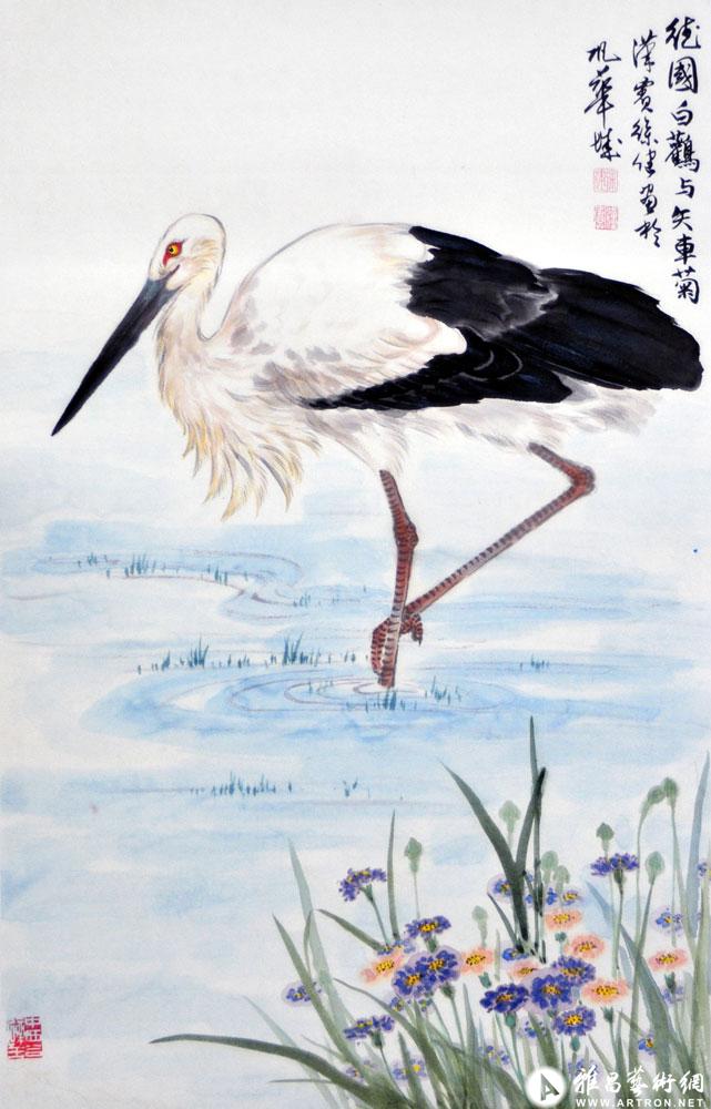 德国国花矢车菊和国鸟白鹳^_^<br>The national flower Cornflower and bird White Stork of Germany