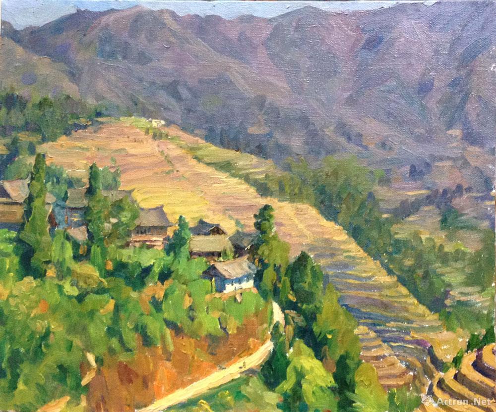 广西兴坪漓江写生_油画风景_王汉英作品展_王汉英在线作品_王汉英官方