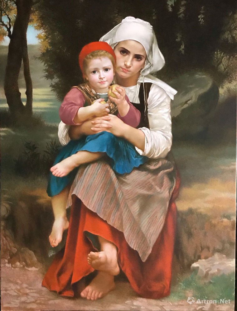 临摹法国19世纪学院派画家威廉.布格罗作品《布莱顿姐弟》