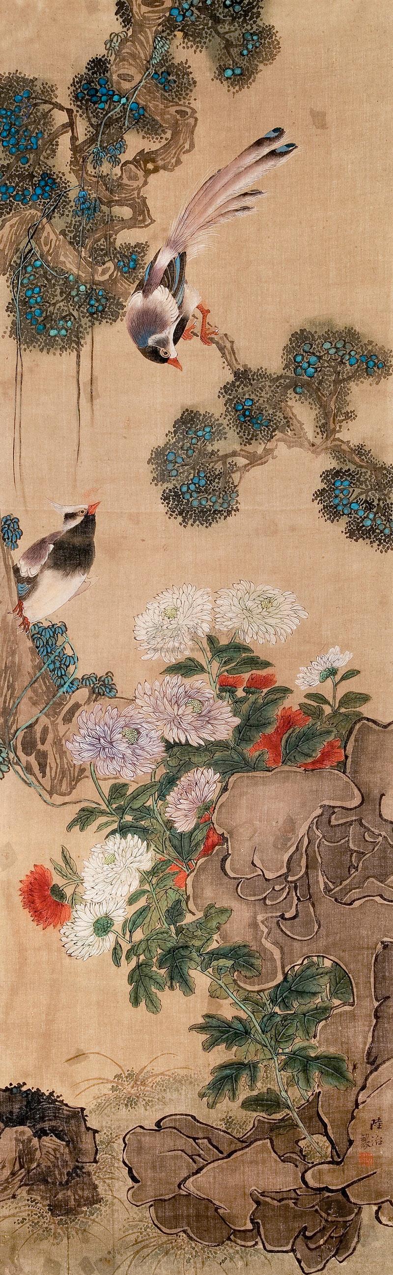 0473 花鸟图 立轴 设色绢本