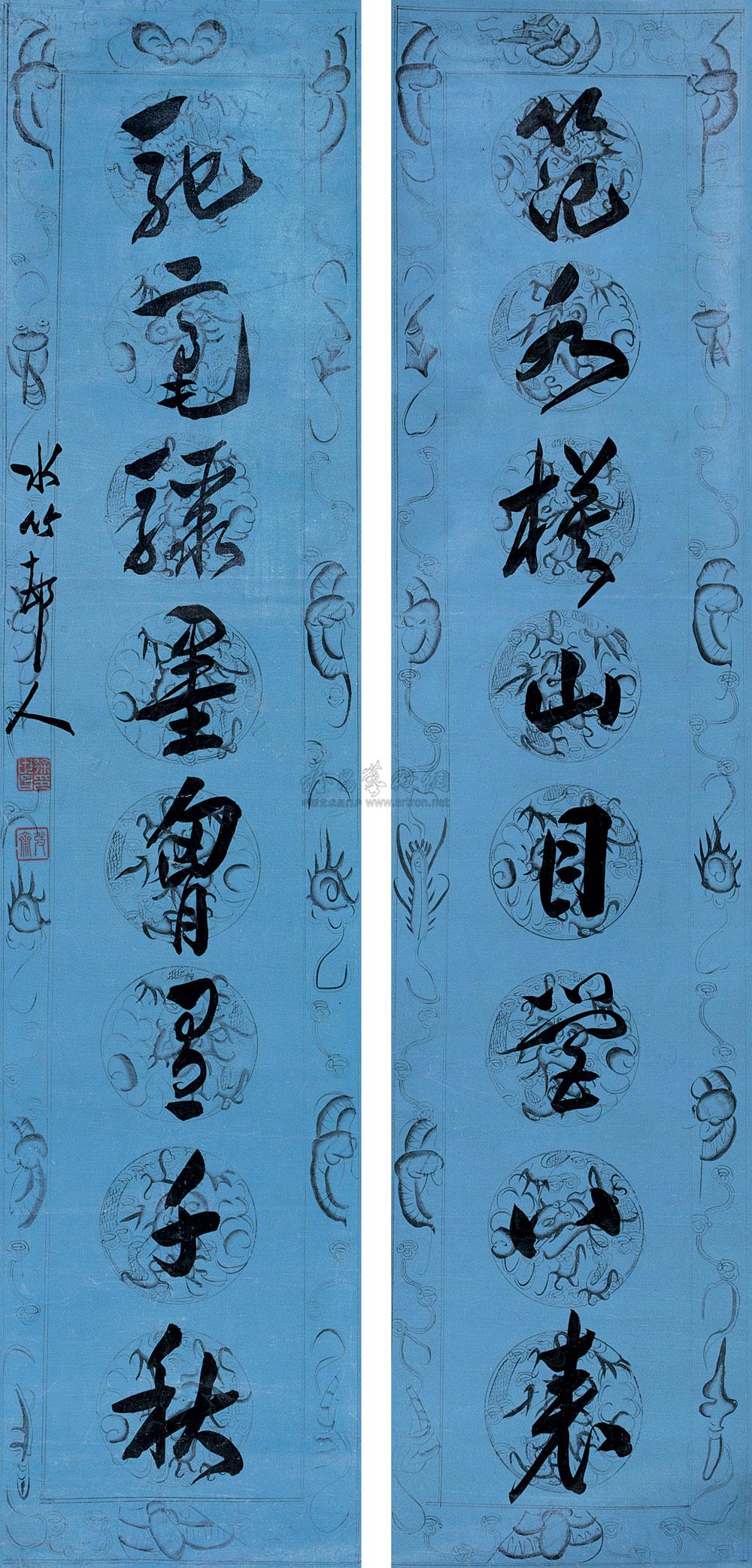 【草書八言聯 對聯 蠟箋】拍賣品_圖片_價格_鑑賞_書法_雅昌藝術品