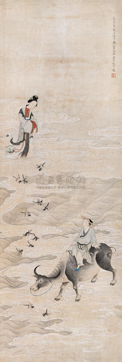 1460 壬午(1822年)作 鹊桥相会 立轴 纸本