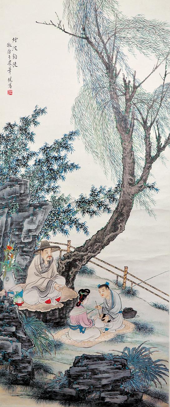 0105 烟波钓徒-苏庚春题 立轴