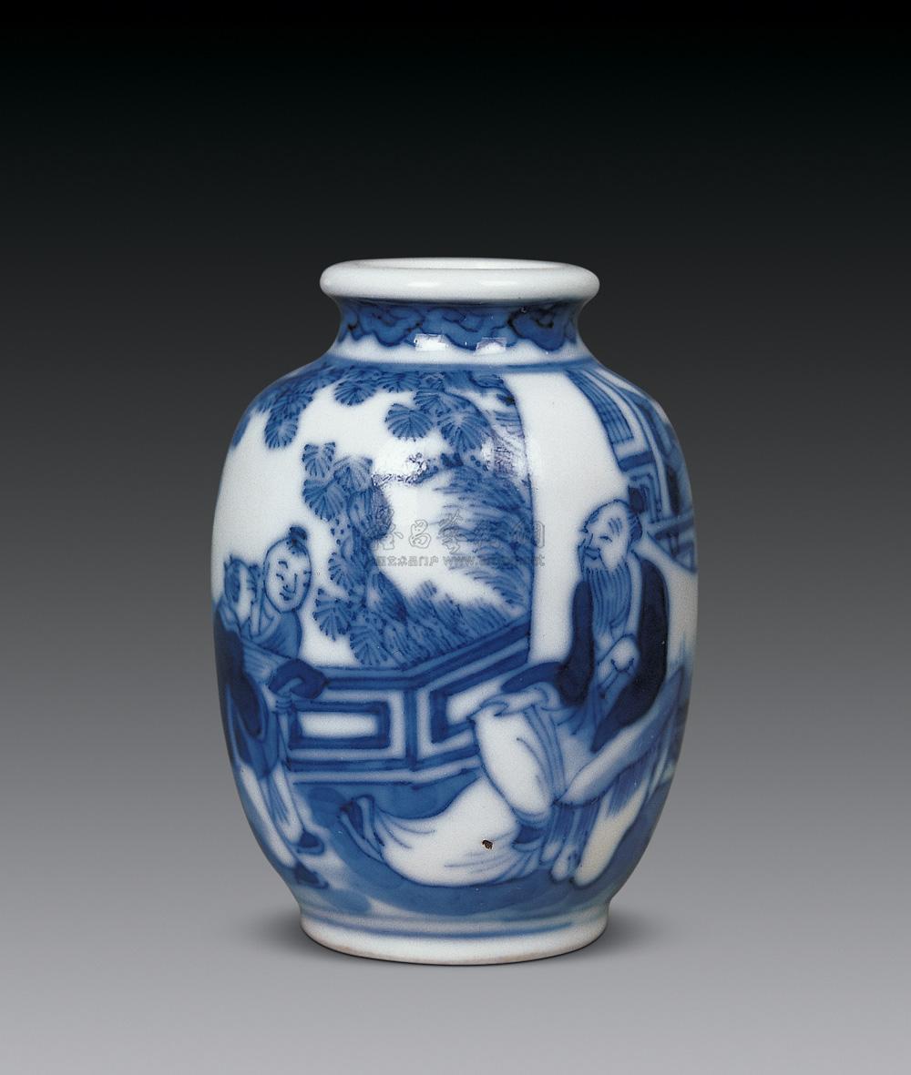 【清雍正 青花人物纹小瓶】拍卖品_图片_价格_鉴赏_清代青花瓷器_雅昌