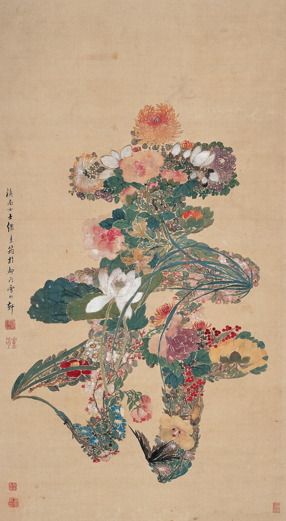 *1332 花卉 立轴 设色绢本