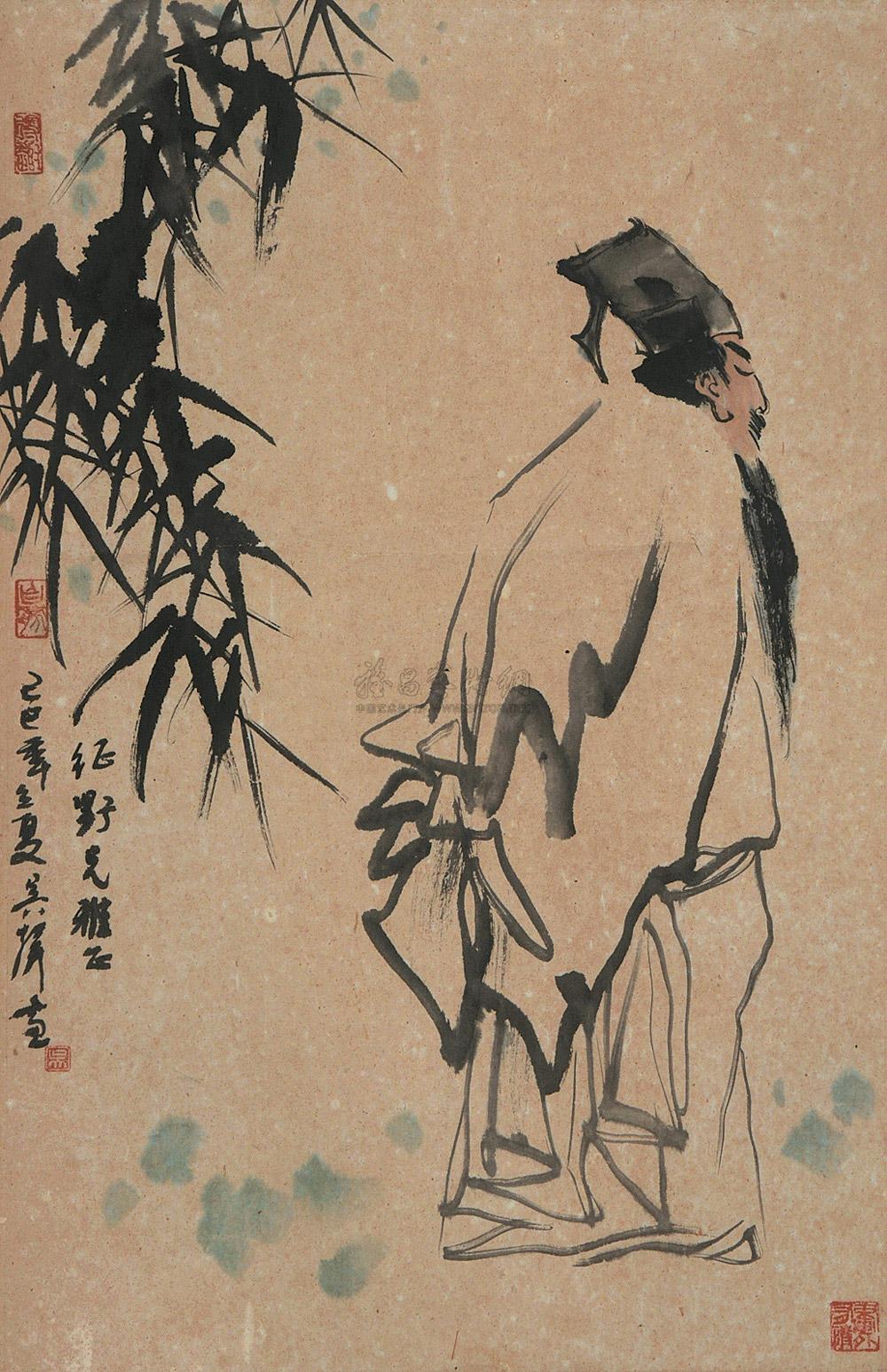【1989年作 高士图 立轴】拍卖品_图片_价格_鉴赏