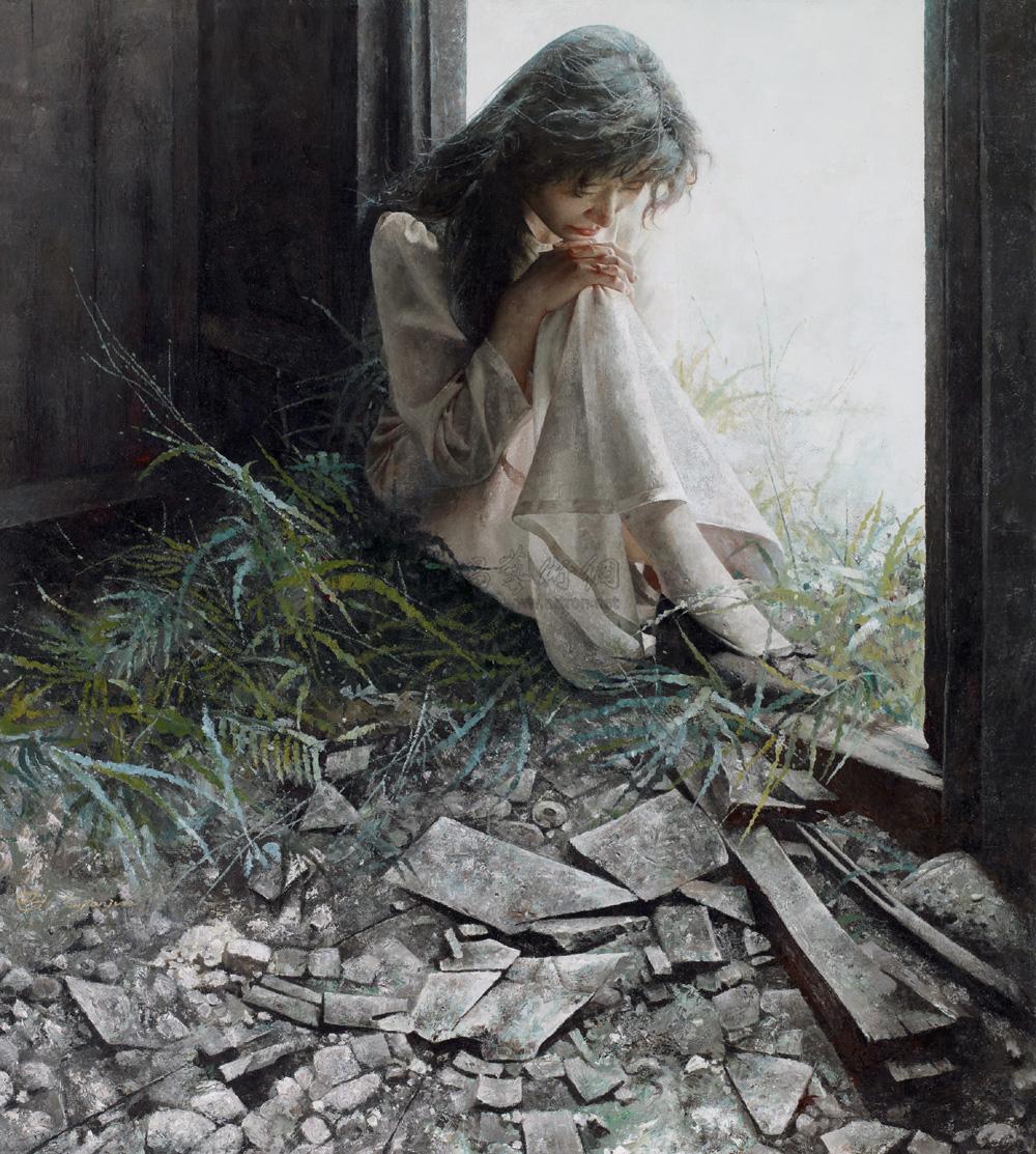 0072 少女 布面 油画
