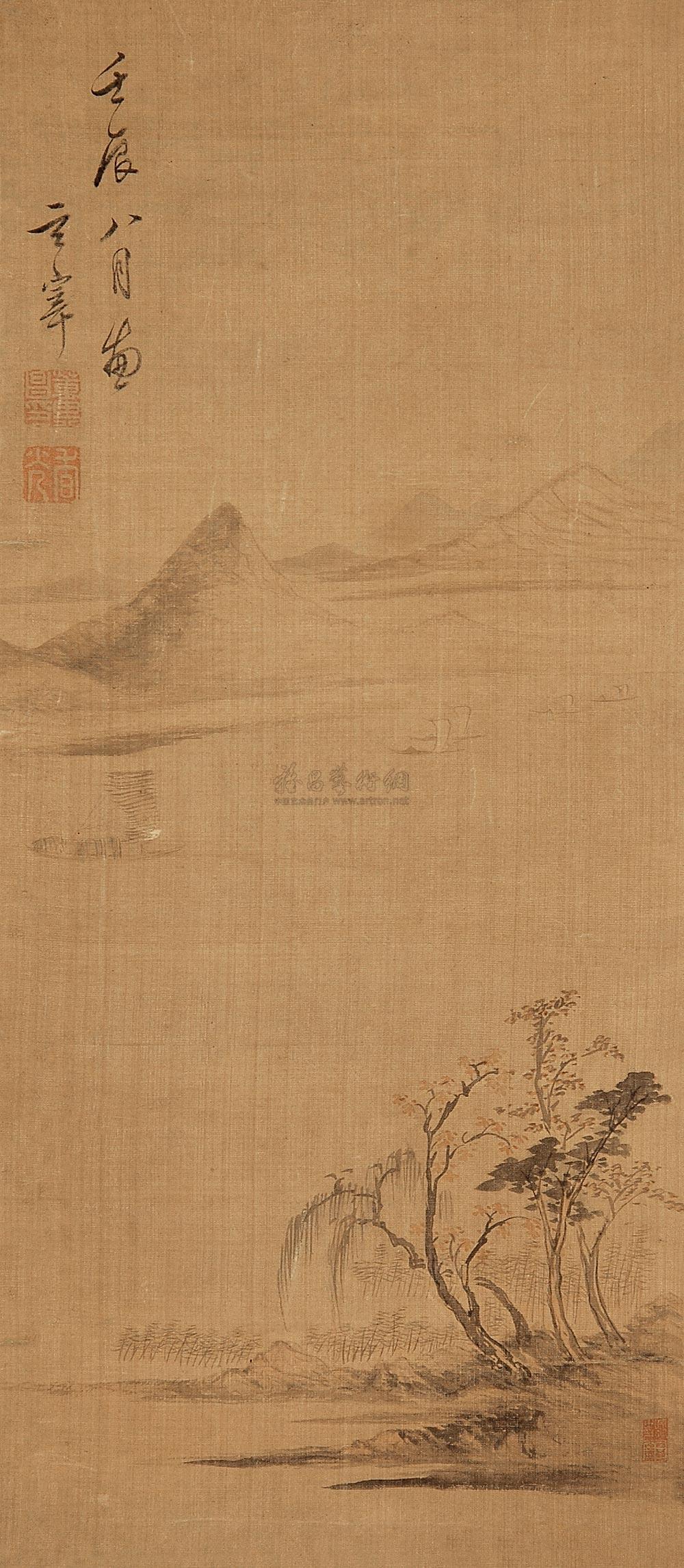 0169 山水 立轴 设色绢本
