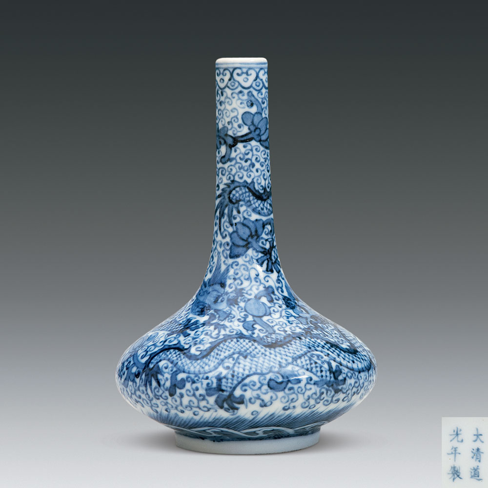 【清道光 青花云纹锥把瓶】拍卖品_图片_价格_鉴赏_清代青花瓷器_雅昌