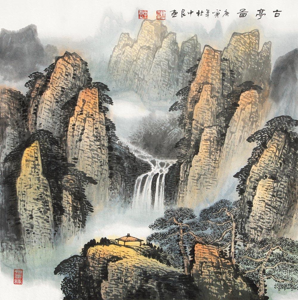 0088 2010年作 古亭图 设色纸本