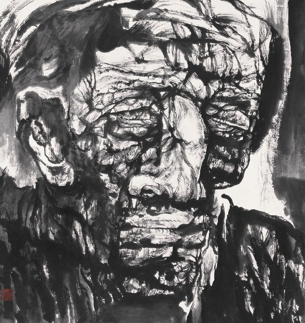 0717 人物头像 镜心 设色纸本