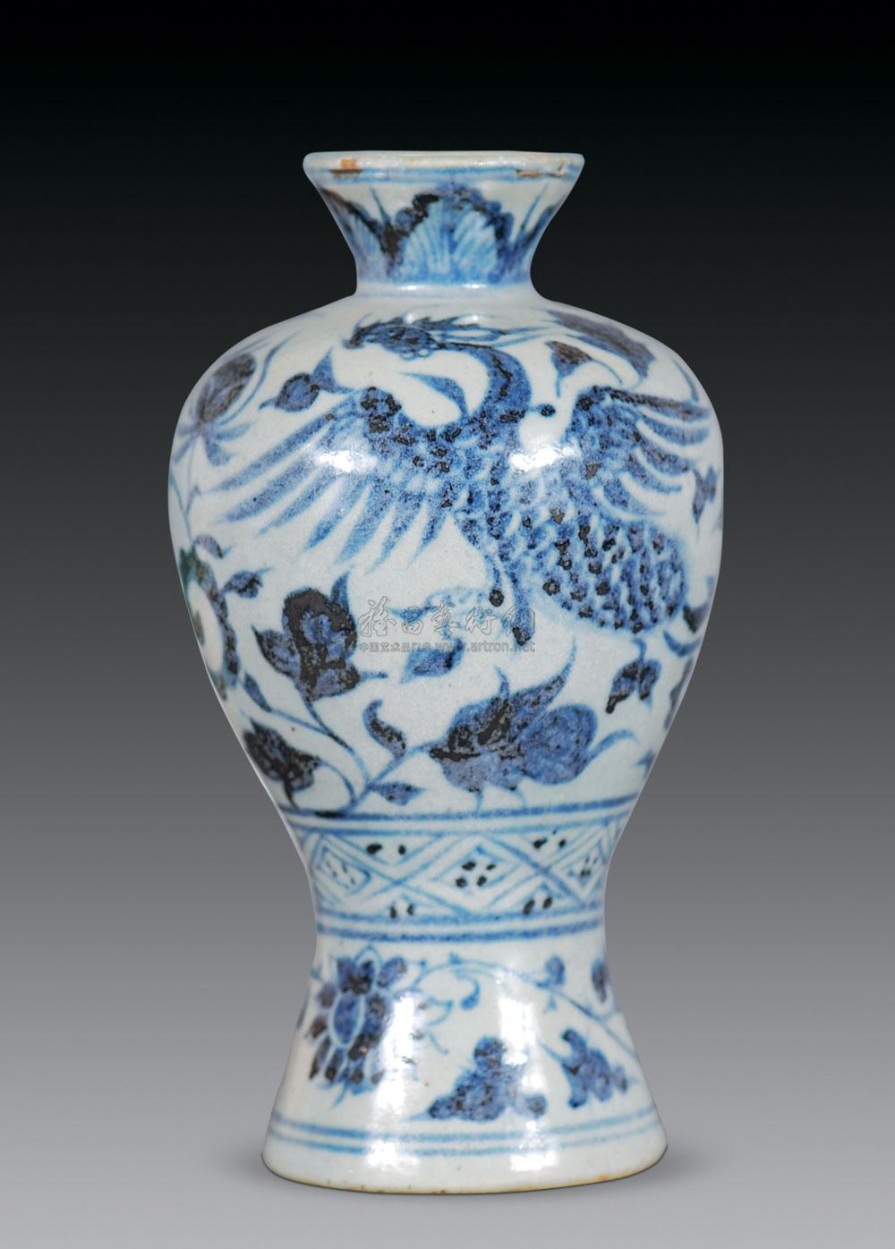 【元 青花穿花凤纹梅瓶】拍卖品_图片_价格_鉴赏_元代以前陶瓷_雅昌